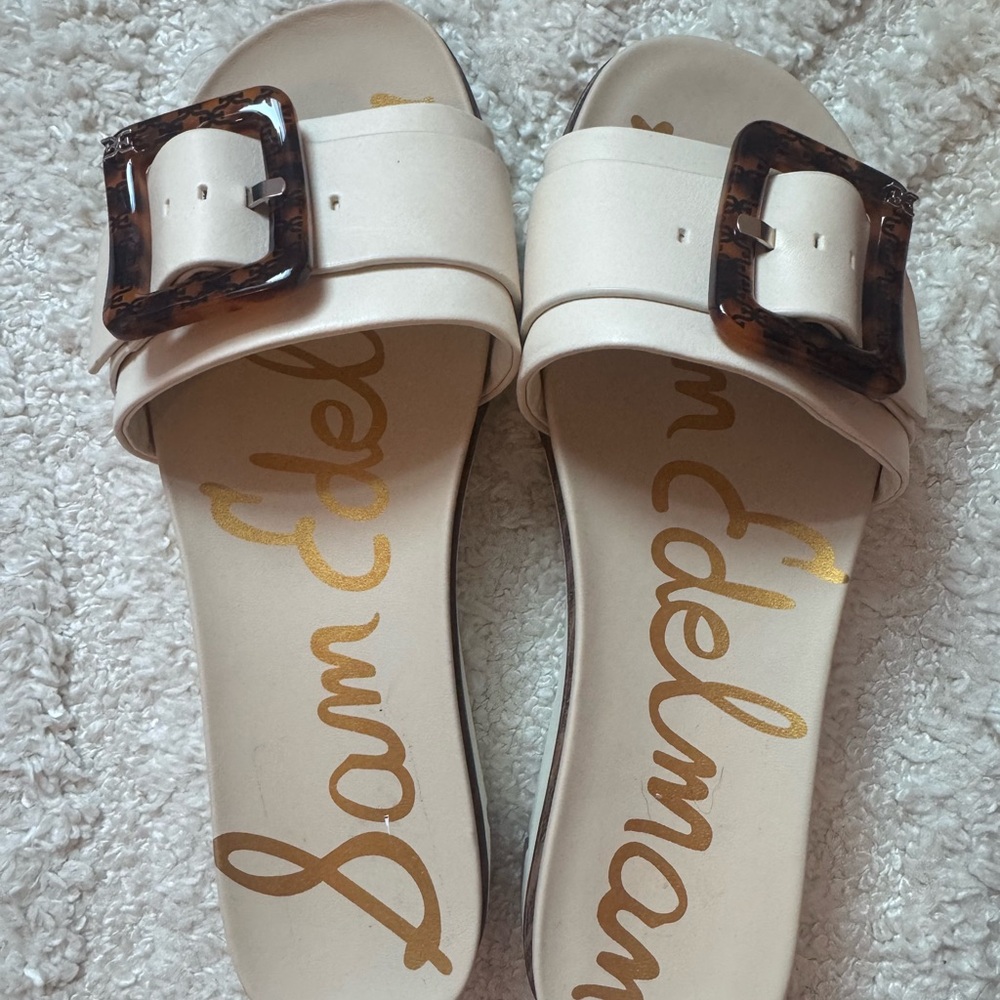 Sam Edelman Cream Slide Sandals